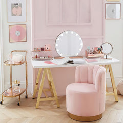Round Hollywood Vanity Mirror with 12 LED Lights, 50cm/20" Large, 3 Light Mode, Smart Touch, Adjustable Brightness, Plug Charge