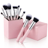 Professional Makeup Brushes 10pcs Set with Brushes Holder, Pink