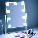 Hollywood Vanity Mirror with 9 LED Light Bulbs, 3 Light Mode, Touch Control, 360° Rotation, USB Rechargeable