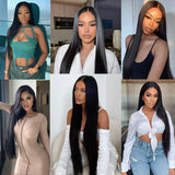 13x6 Lace Front Wigs Human Natural Hair, Straight, 180% Density, Pre Plucked Hairline, 16-30inch