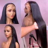 13x6 Lace Front Wigs Human Natural Hair, Straight, 180% Density, Pre Plucked Hairline, 16-30inch