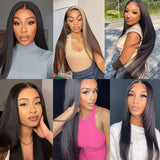 4x4 Lace Front Wigs Human Natural Hair, Straight, 180% Density, Pre Plucked Hairline, 16-30inch