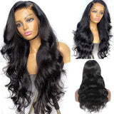 13x6 Lace Front Wigs Human Natural Hair, Body Wave, 180% Density, Pre Plucked Hairline, 16-30inch