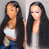 13x6 Lace Front Wigs Human Natural Hair, Deep Wave, 180% Density, Pre Plucked Hairline, 16-30inch