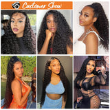 13x6 Lace Front Wigs Human Natural Hair, Deep Wave, 180% Density, Pre Plucked Hairline, 16-30inch