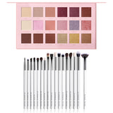 Eyeshadow Brushes 17pcs Set White with Golden Rose Eyeshadow Palette