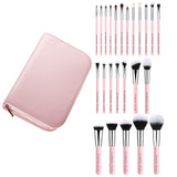 FREYARA Professional Makeup Brushes Set 25pcs Glitter Pink with Organizer Bag Pink