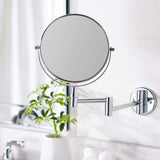 1X/10X Wall Mounted Makeup Mirror, 8" Double Sided Vanity Mirror for Bathroom, 360 Rotating Extendable, 3 Light Mode Smart Touch