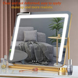 Large Makeup Vanity Mirror 50*42cm with LED Strip, 3 Color Mode, Smart Touch, Adjustable Brightness, Plug Charge