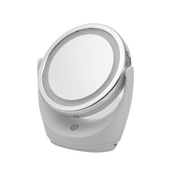 LED Makeup Mirror Double Sided 1X/5X Magnifying, 360° Rotation, 3 Light Mode, USB-powered