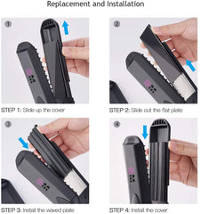 Hair Crimper and Straightener Iron, 160°C-220°C 30s Fast Heating, 4 Interchangeable Ceramic Plates, UK Plug