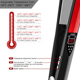 Hair Straightener Titanium Flat Iron 1", 120℃-230℃ MCH Fast Heating, UK Plug