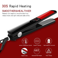 Hair Straightener Titanium Flat Iron 1", 120℃-230℃ MCH Fast Heating, UK Plug