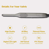 Mini Straightener for Short Hair, 7mm/0.3inch Ultra-Thin Ceramic Plate, 150℃- 232℃ Fast Heating, UK Plug