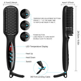 Beard Straightener Comb for Men, Electric Heated, 120°C-230°C 12 Temp Levels, Anti-Scald Ionic, UK Plug