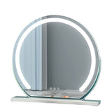 Round Makeup Vanity Mirror 24"/60cm Large for Dressing Table, LED Strip, 3 Light Mode, 360° Rotating, Adjustable Brightness, UK Plug