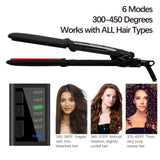 Infrared Steam Hair Straightener, 2" Tourmaline Ceramic Plate, 120℃-230℃ 10 Temps Fast Heating, UK Plug