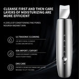 Ultrasonic Skin Scrubber EMS 28K High Frequency Cleansing, USB Rechargeable