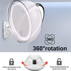 6.7" Makeup Mirror 5X with Lights, 360° Rotation, Battery Powered