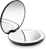 LED Makeup Mirror for Travel, 1x/10x Magnification, Compact, Portable, USB Rechargeable