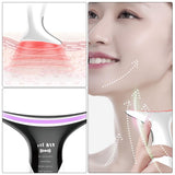 EMS Neck Massager Electric Heated, for Vibration Wrinkles Lifting Tightening, 3 Color Mode, USB Rechargeable