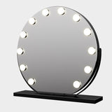 Round Hollywood Vanity Mirror with 12 LED Lights, 50cm/20" Large, 3 Light Mode, Smart Touch, Adjustable Brightness, Plug Charge