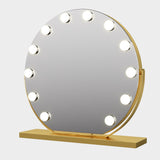 Round Hollywood Vanity Mirror with 12 LED Lights, 50cm/20" Large, 3 Light Mode, Smart Touch, Adjustable Brightness, Plug Charge