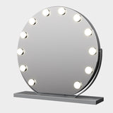 Round Hollywood Vanity Mirror with 12 LED Lights, 50cm/20" Large, 3 Light Mode, Smart Touch, Adjustable Brightness, Plug Charge