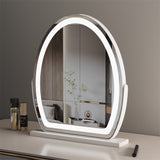 Oval Vanity Mirror with LED Strip, 3 Sizes, Smart Touch 360 Rotation, 3 Colors Mode, Adjustable Brightness, UK Plug