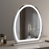 Oval Vanity Mirror with LED Strip, 3 Sizes, Smart Touch 360 Rotation, 3 Colors Mode, Adjustable Brightness, UK Plug