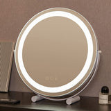 Round LED Vanity Mirror 50cm/20" Large for Bedroom Table, Smart Touch, 3 Light Mode, Adjustable Brightness, 360° Rotation, UK Plug