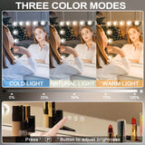 Hollywood Vanity Mirror 62*54cm Large, 17 Dimmable LED Bulbs, 3 Colors Mode, Smart Touch, Adjustable Brightness